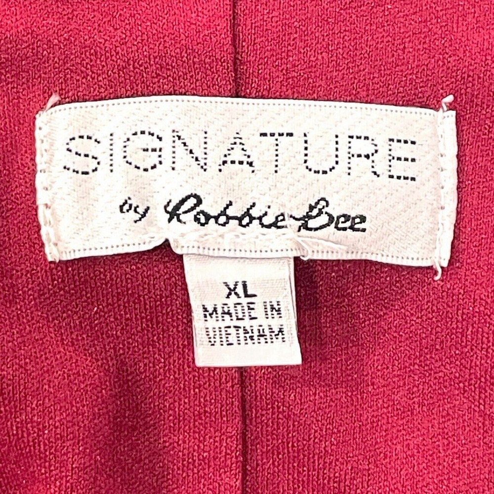 NWT Signature by Robbie Bee Womens XL Sheath Dress Red Velvet Split Bell Sleeve - Picture 9 of 16